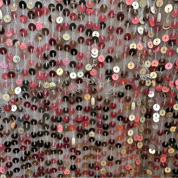 NWT MAC DUGGAL Sequined Spaghetti Strap Cowl Back Gown Sz 4 Copper - Picture 13 of 15